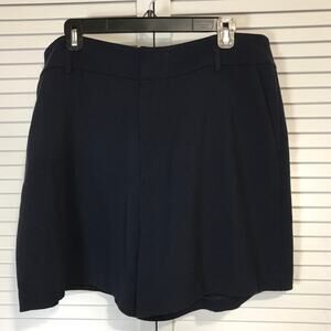 Gibson & Latimer Black Minimalist Pleated High Waisted Dressy Shorts Women 16